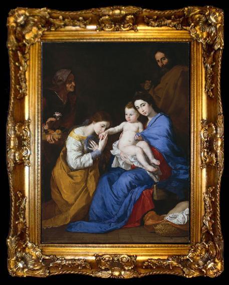 framed  Jose de Ribera Mystische Hochzeit der Hl. Katharina von Alexandrien, Desposorios misticos de Santa Catalina de Alejandria., ta009-2